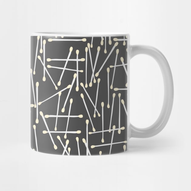 Cotton Swabs Pattern on grey background by kapotka